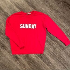 Red 'Sunday' Sweatshirt